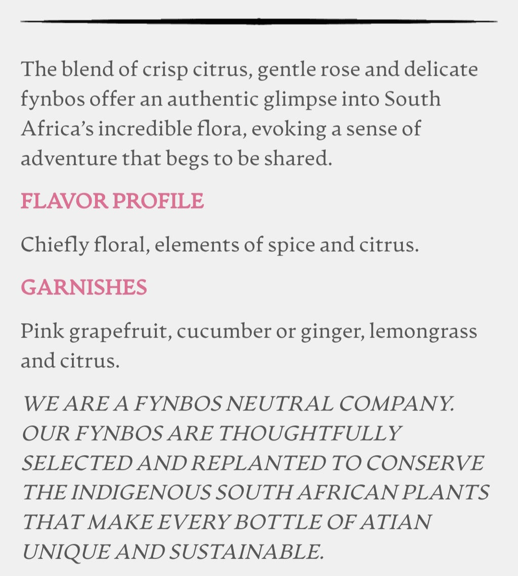Atian Rose Gin 750ml