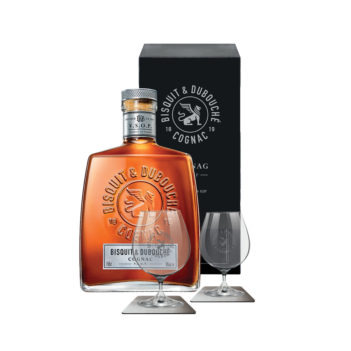 Bisquit & Dubouche VSOP Exclusive Gift Box & Two Glasses 750ml