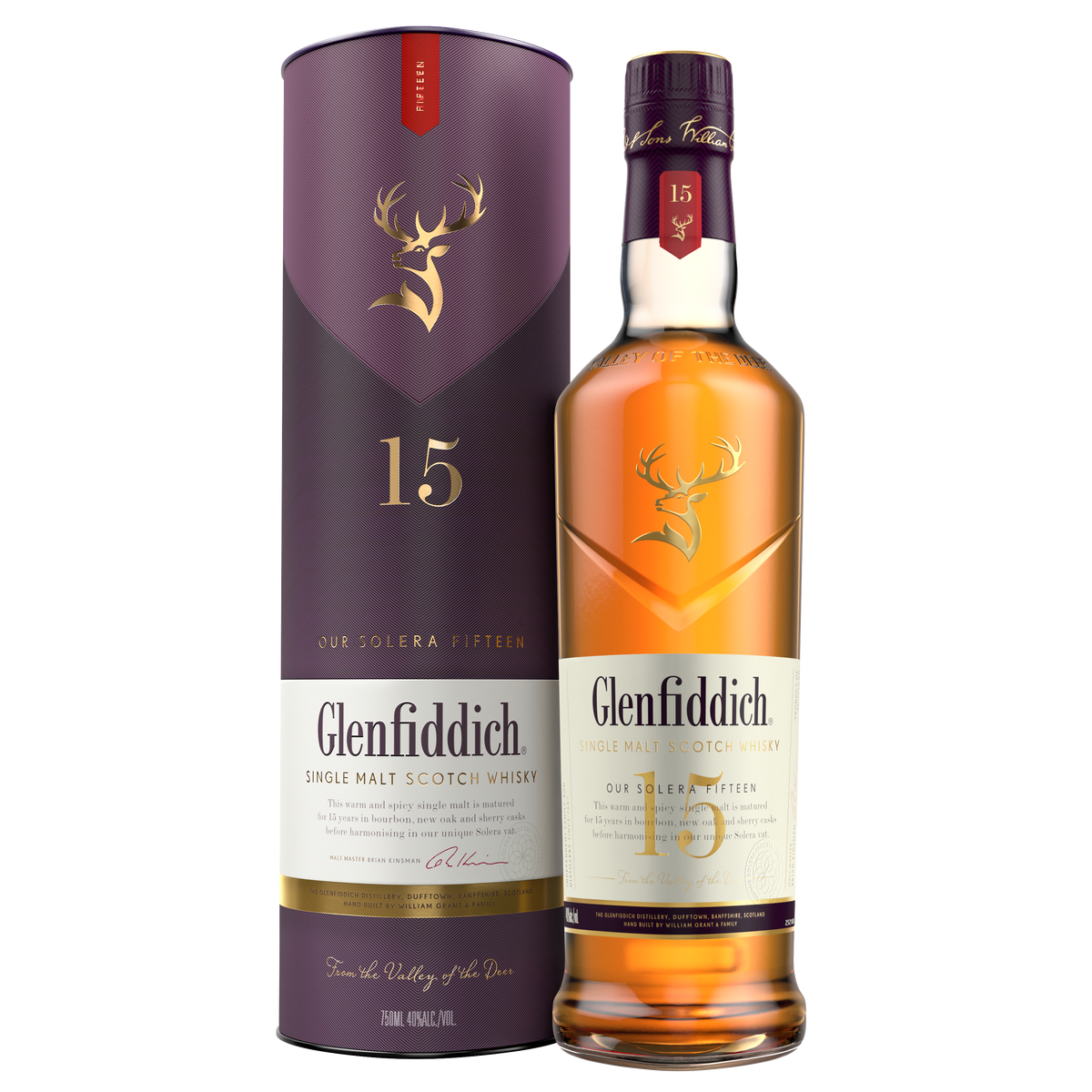 Glenfiddich 15 Year Old Single Malt Scotch  Whisky 750ml
