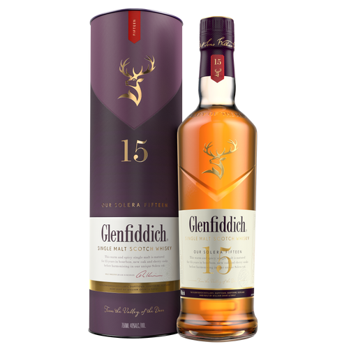Glenfiddich 15 Year Old Single Malt Scotch  Whisky 750ml