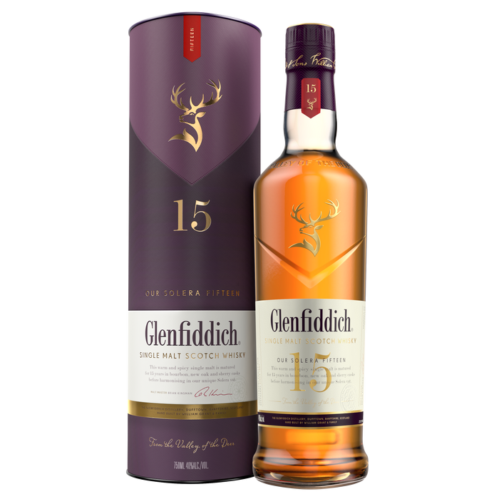 Glenfiddich 15 Year Old Single Malt Scotch  Whisky 750ml