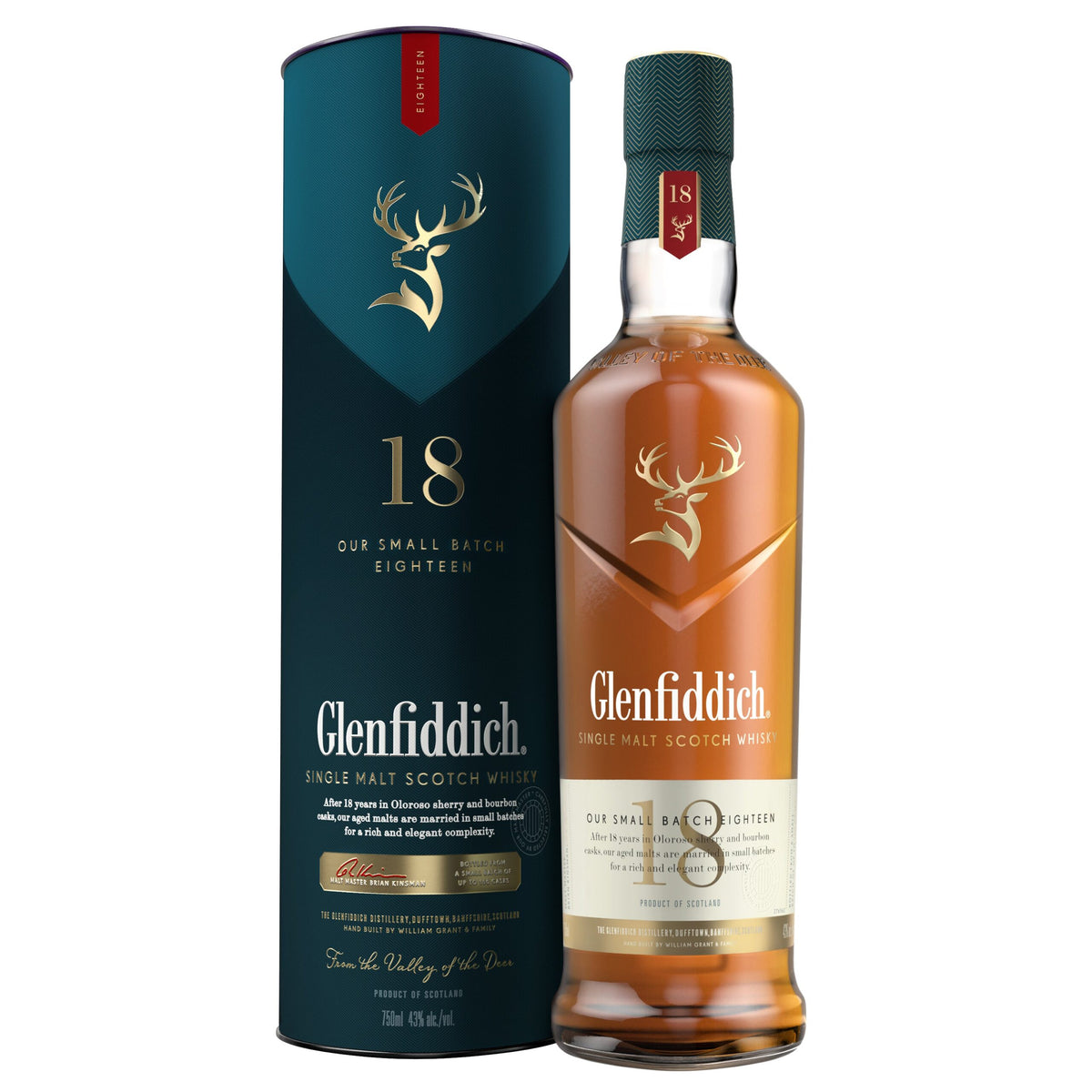 Glenfiddich 18 Year Old Old Single Malt Whisky 750ml