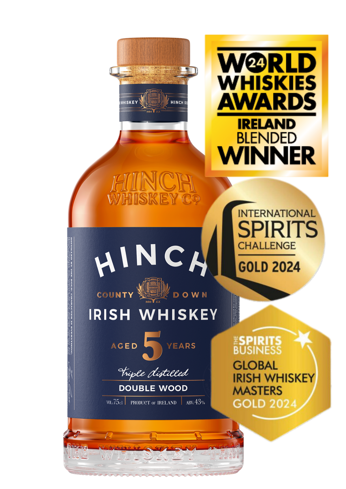 Hinch 5 Year Old Double Wood Irish Whiskey 750ml