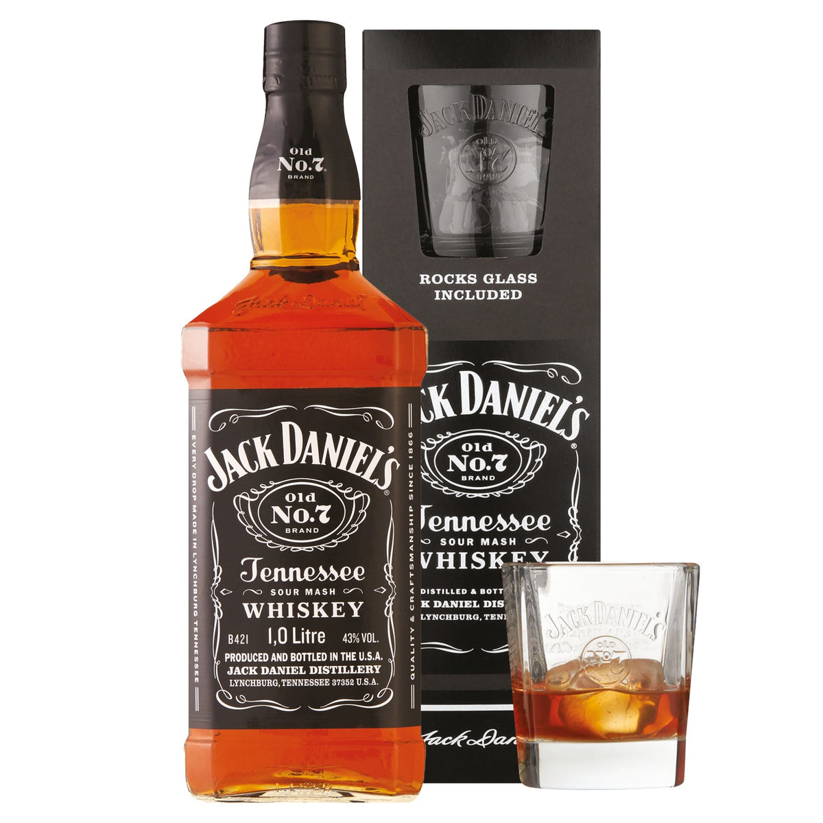 Jack Daniels Glass Gift Box 750ml