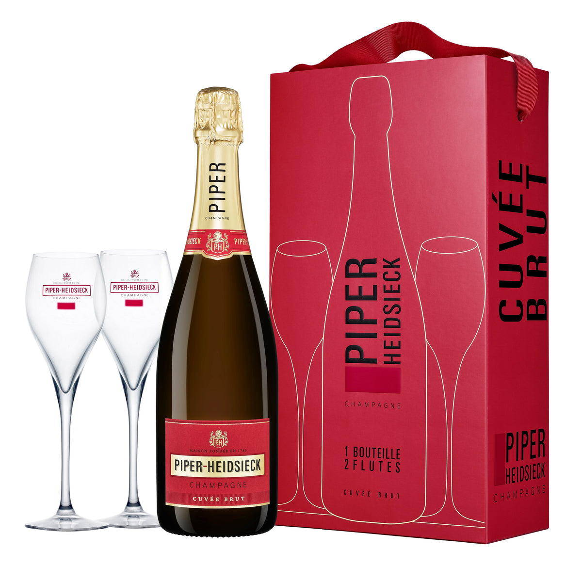 Piper Heidsieck Cuvee Brut Double Flute Gift Box 750ml