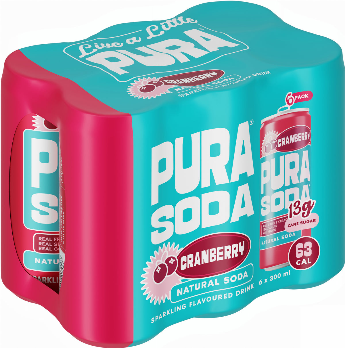 Pura Soda Cranberry 300ml