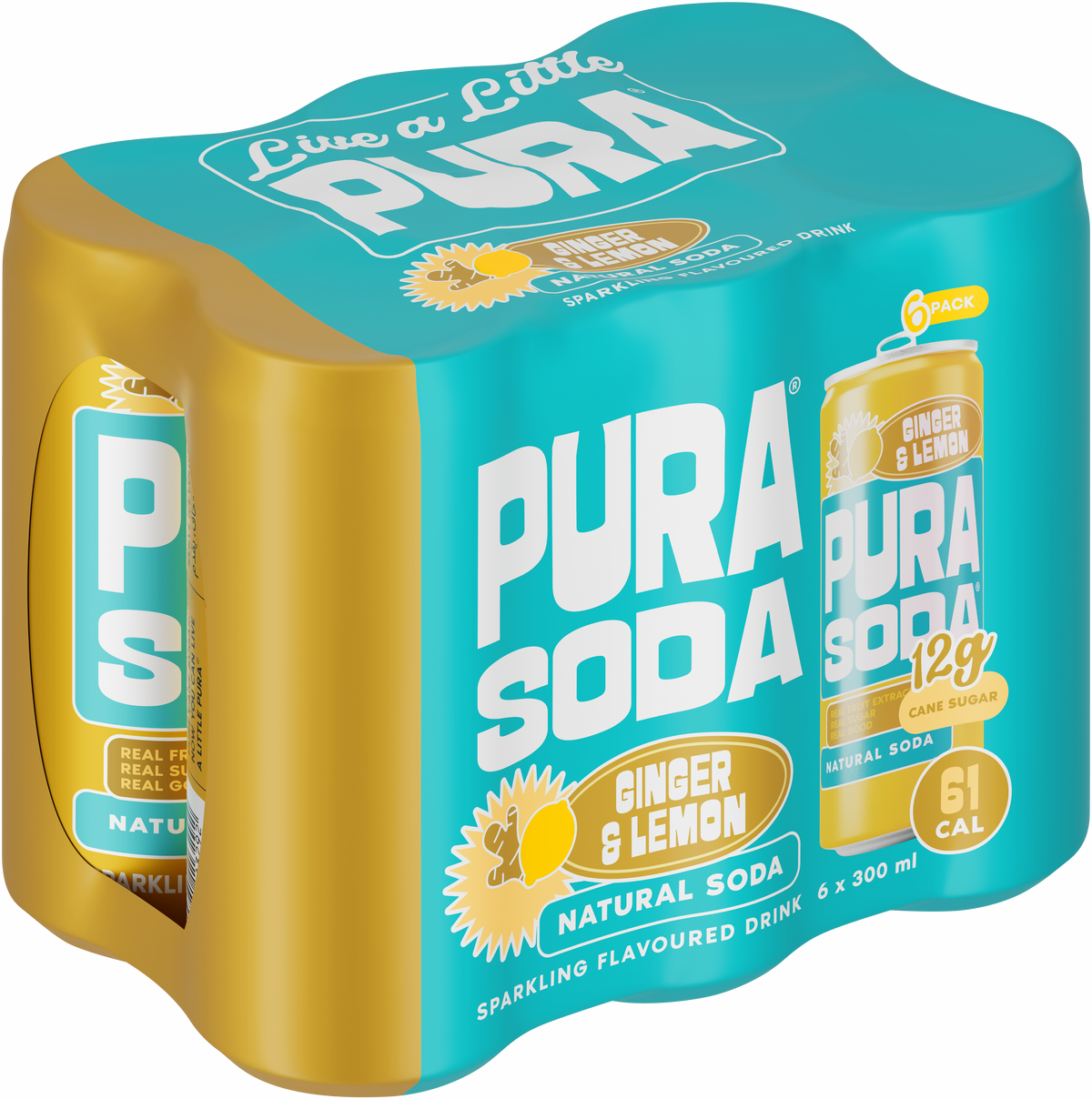 Pura Soda Ginger & Lemon 300ml