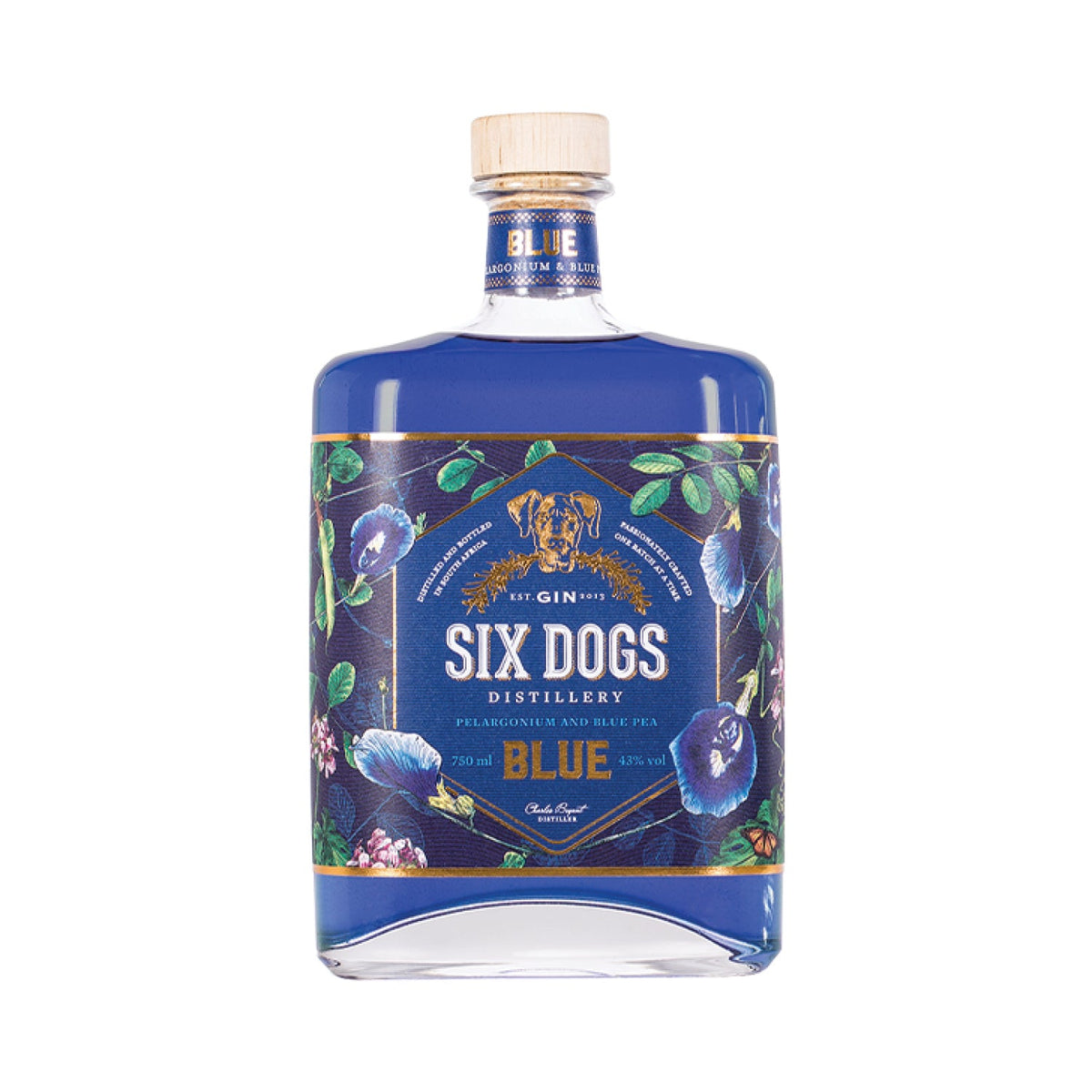 Six Dogs Blue Gin 750ml